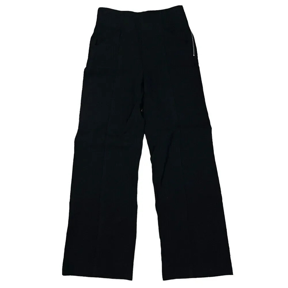 A.L.C Women’s Pin-tuck Pants Black Side Zip Structured Silhouette Straight-leg 4